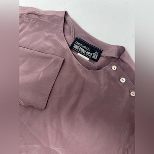 Saint-Tropez West All Silk Purple/light Maroon Blouse Used Vintage Clean GHR3
